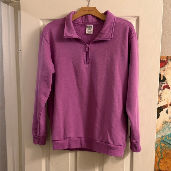 Victoria's Secret Sweaters - Victoria's Secret Lavender Quarter-Zip Fleece Pullover